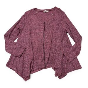 Haptics Asymmetrical Ribbed Long Sleeve Blouse Top Women’s Plus 1X Layering